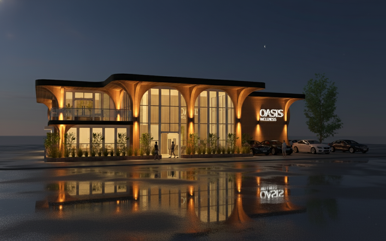 Exterior Rendering - Clinic Landscape & Approach
